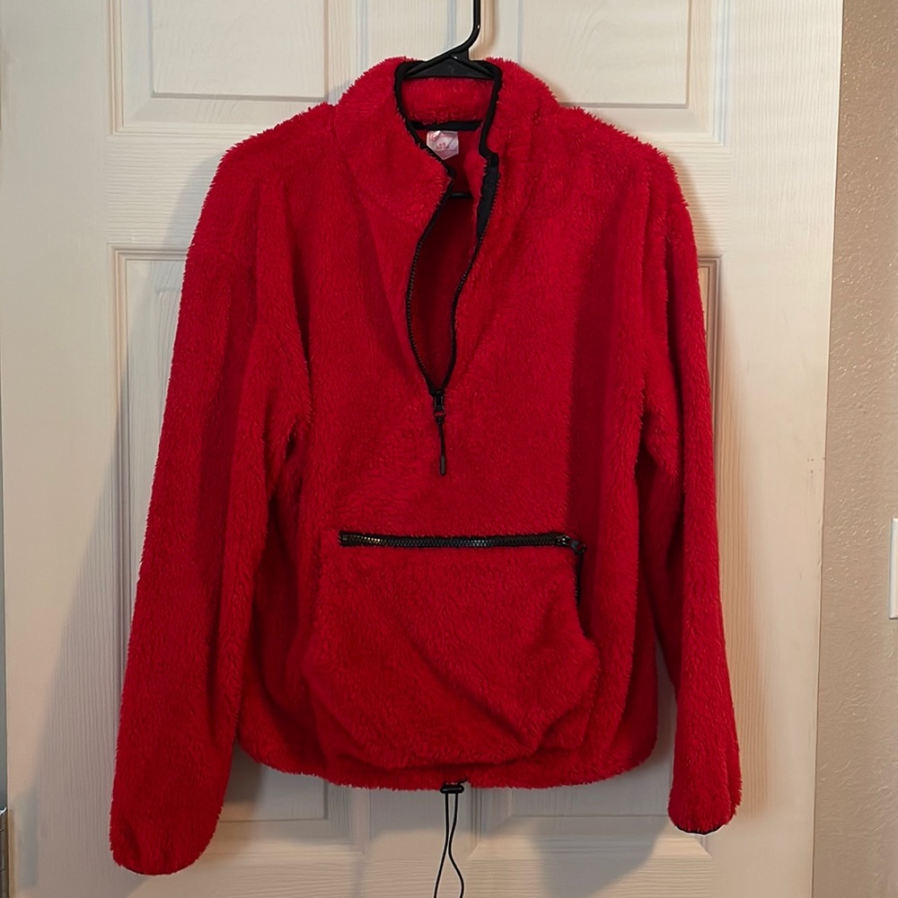 Woman’s Drawstring Fleece Pullover Sweater